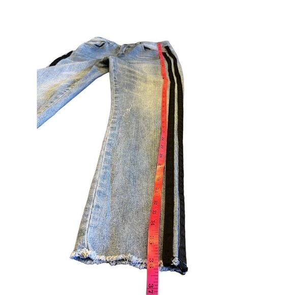 Velvet heart denim Louie high rise straight crop tuxedo striped raw hem Jeans 27 - Picture 8 of 9